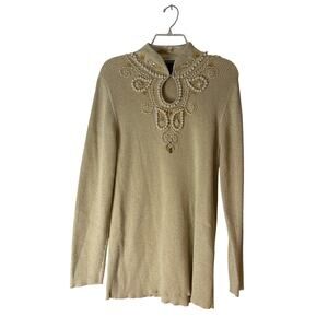 Vintage Bedazzled Sparkley Keyhole Sweater